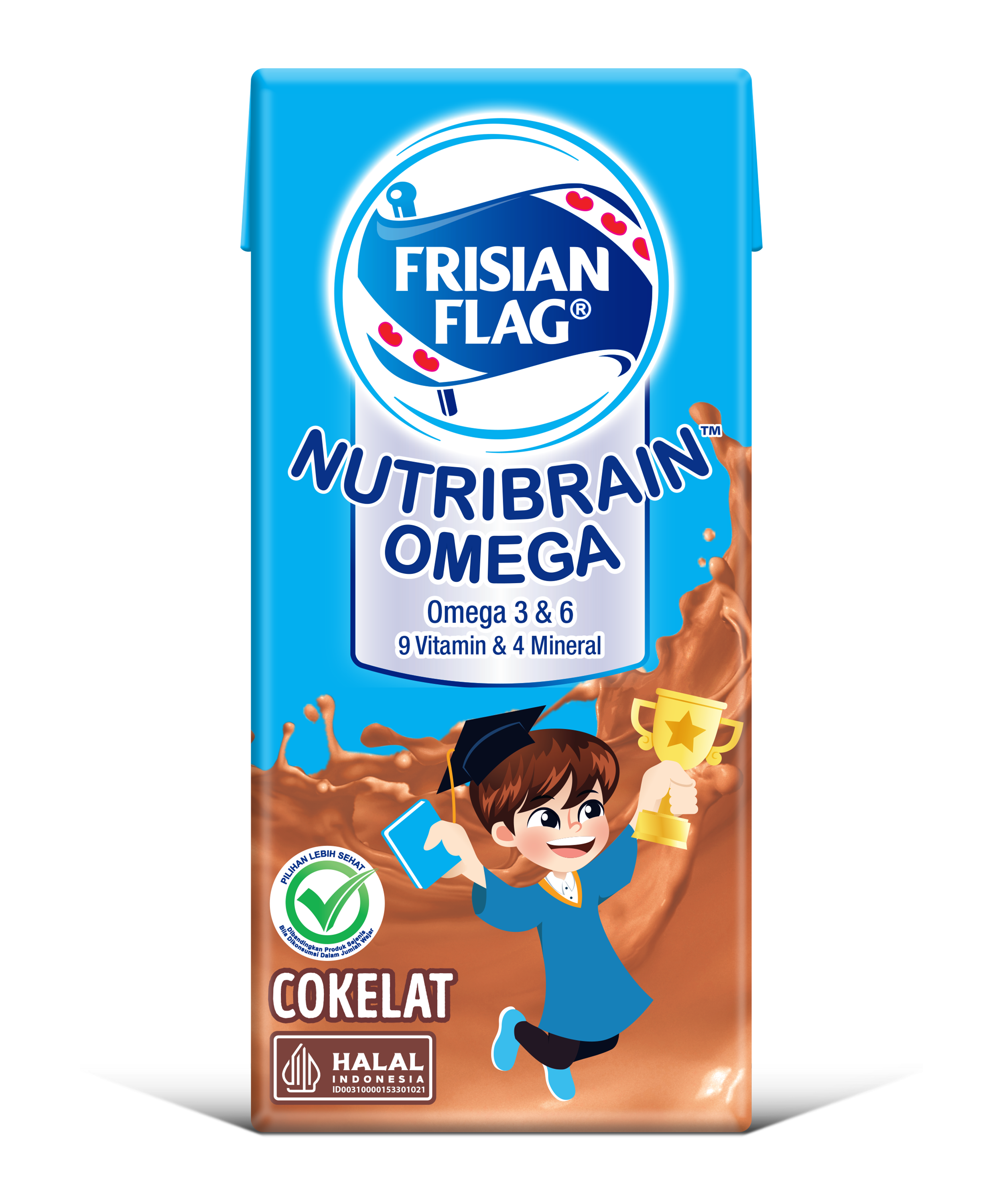 Frisian Flag Nutribrain Omega rasa Cokelat: Nikmat & Bernutrisi untuk Anak Cermat