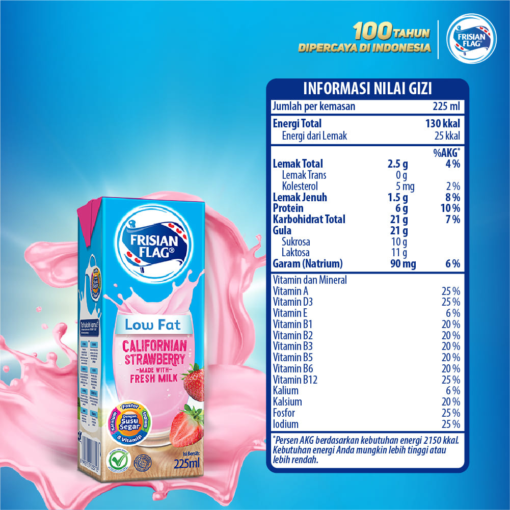 Frisian Flag Low Fat Californian Strawberry, Lezat dan Lebih Sehat
