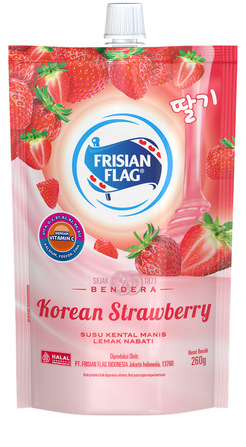 Frisian Flag Kental Manis Korean Strawberry mengandung Vitamin C