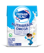 Susu UHT Frisian Flag Nutribrain Omega Plain: Dengan Omega 3&6 untuk Anak Cermat