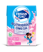 Frisian Flag Nutribrain Omega rasa Stroberi: Nikmat & Bernutrisi untuk Anak Cermat